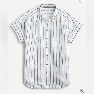 J CREW Relaxed-fit short-sleeve Baird McNutt Irish linen shirt in graphite 2X